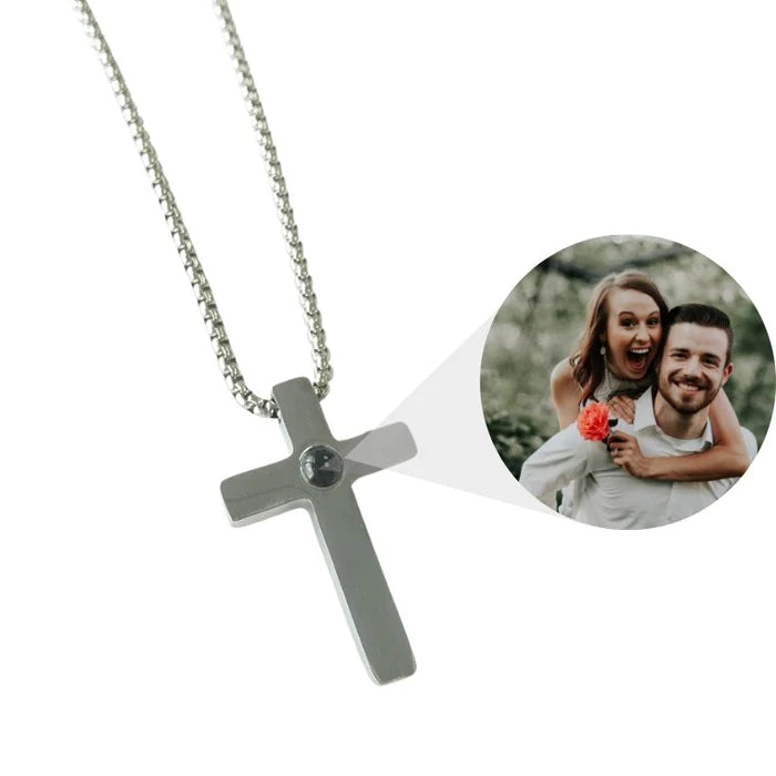 Colar Crucifixo Eterno - Foto Personalizável